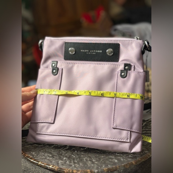 NWT Marc Jacobs Wisteria Lavender Nylon Crossbody Bag • Adjustable Black Strap - Picture 16 of 16
